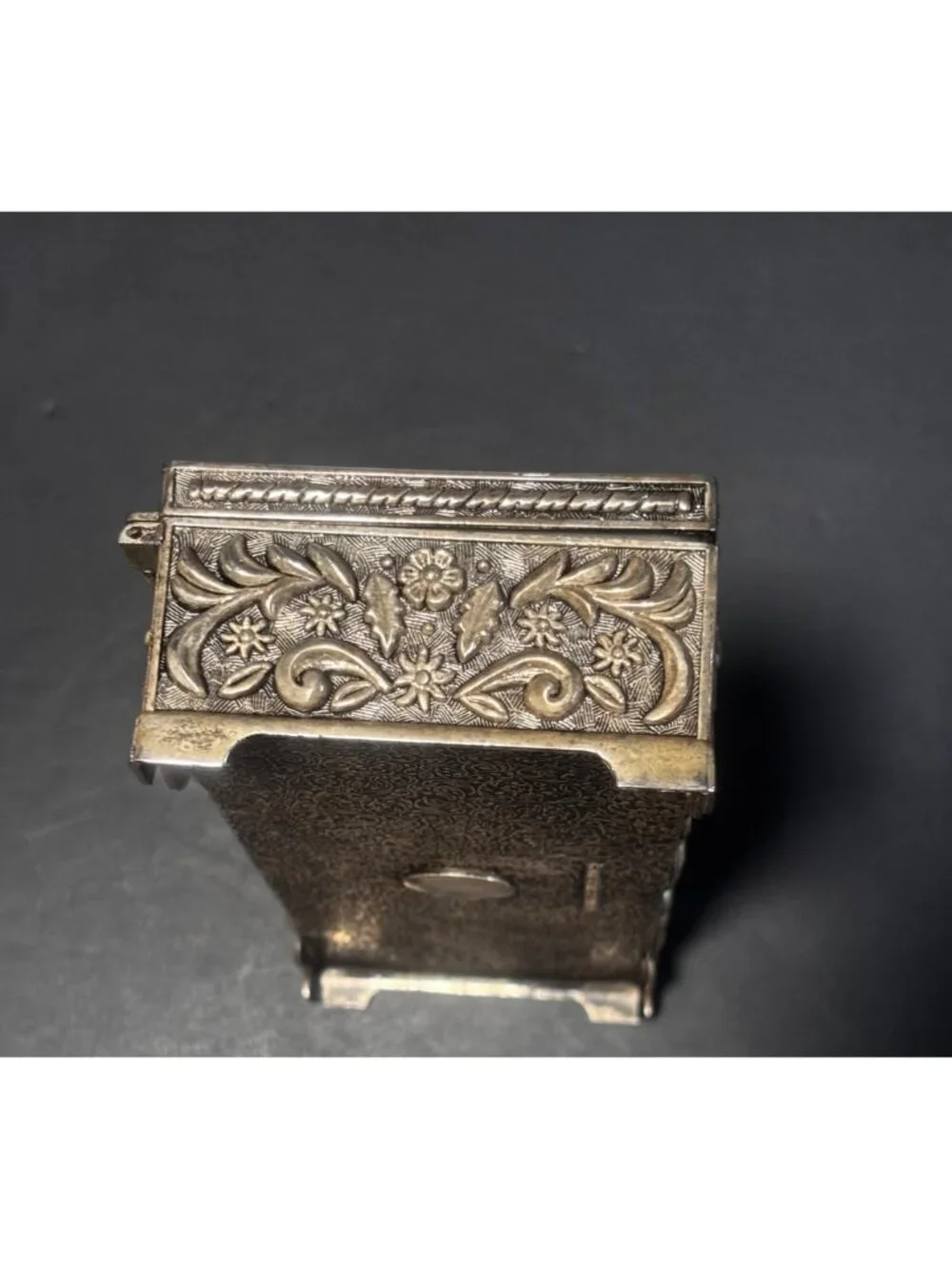 Godinger Silver 1992 Silverplate Jewelry Box Embossed Floral Vintage Decor